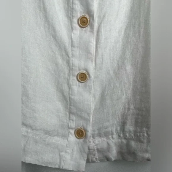 J.CREW Size XXL Squareneck Button-Up top 100% Linen White - Picture 11 of 16